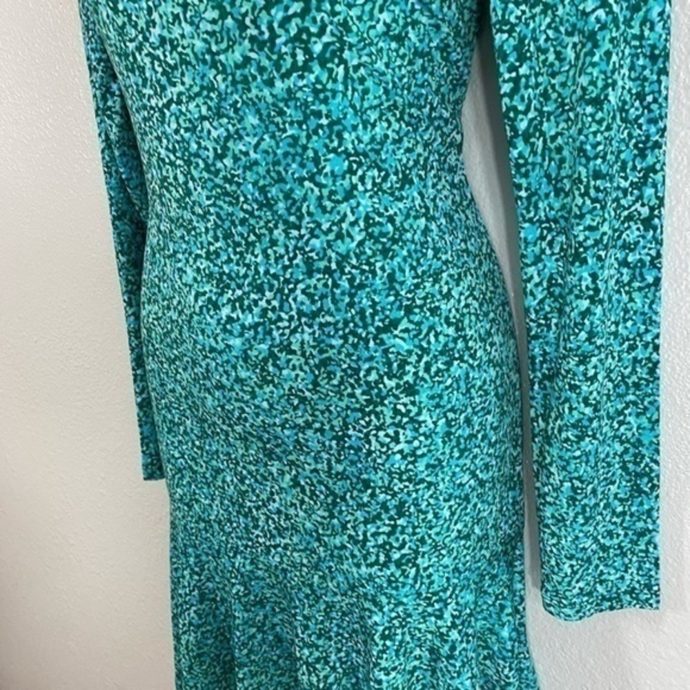 Michael Kors Green Printed Ruffle Hem Jersey Dress - image 6